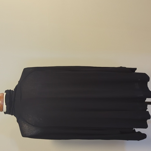 Zara, black sheer oversized top with long sleeve,stretchy,turtleneck - Picture 4 of 8